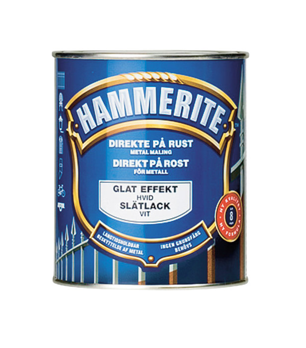Hammerite metallmaling hvit glatt effekt 750 ml